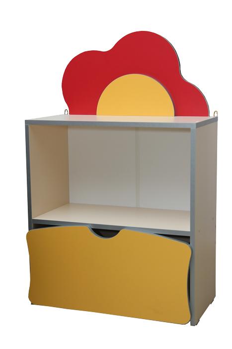 Стінка дитяча "Квіткова поляна" №1 з шухлядою та полицею,з ЛДСП,для комплектації дошкільних закладів, дитячих клубів і гуртків,(ТОВ ‘’АЛМАНТ’’), 600х300х957 мм.